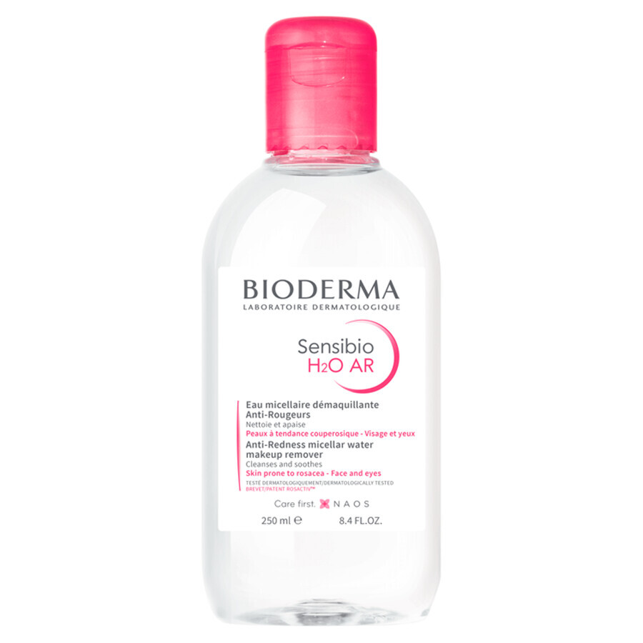 Bioderma Sensibio H2O AR, apă micelară, piele sensibilă și vasculară, 250 ml