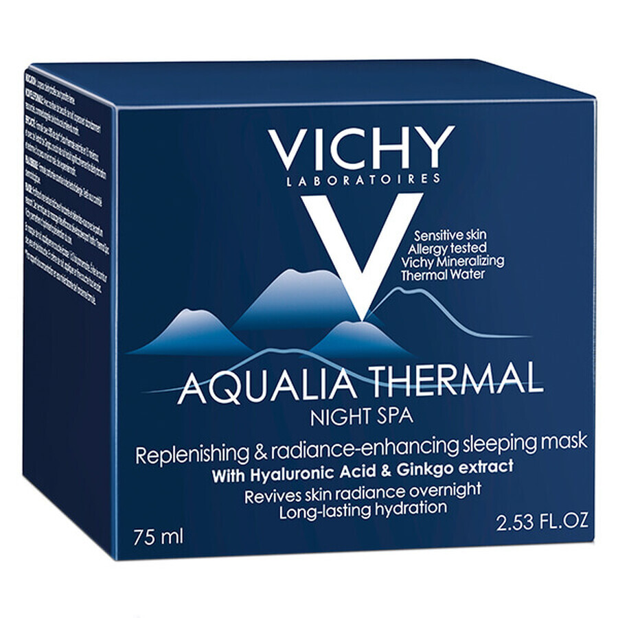 Vichy Aqualia Thermal, gel-cremă de noapte hidratantă și regenerantă, Night Spa,75 ml