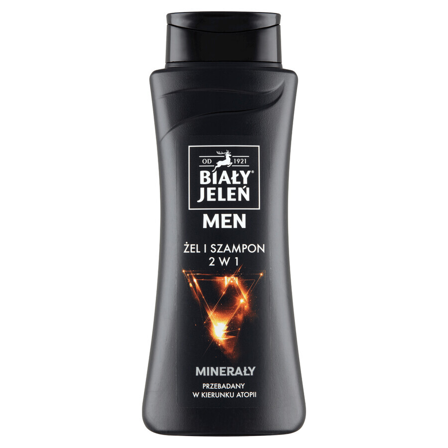 White Jeleń Men, gel et shampooing 2en1, avec minéraux, 300 ml