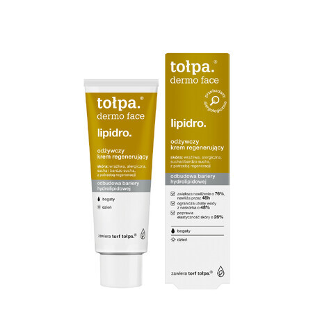 Tolpa Dermo Face Lipidro, crème de jour nourrissante et régénérante, 40 ml