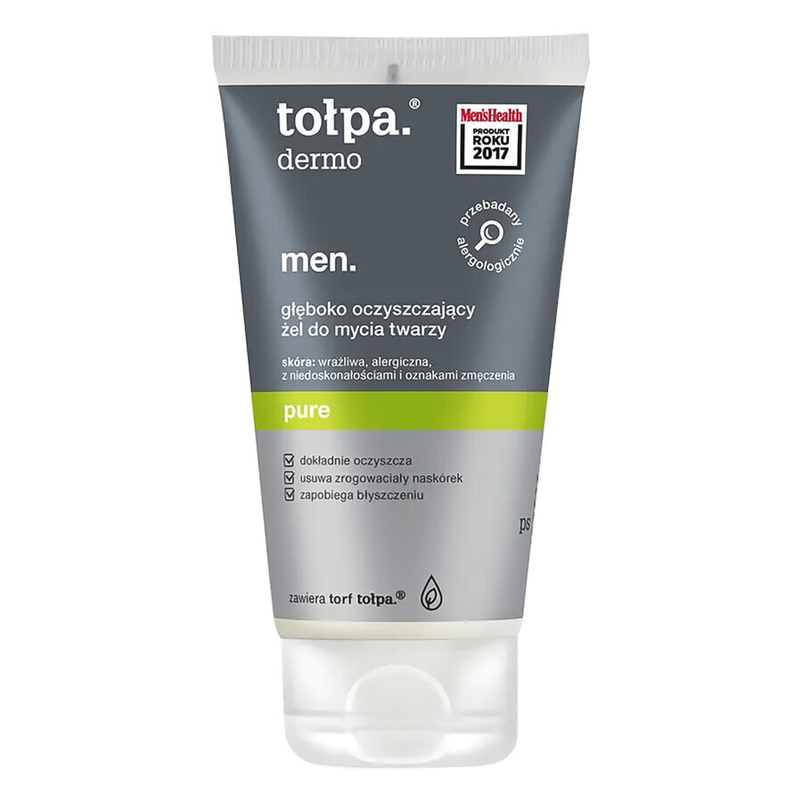 Tolpa Dermo MEN, Pure, Tiefenreinigungsgel für die Gesichtsreinigung, 150 ml