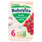 BoboVita Terci de orez cu lapte, zmeură, fără gluten, după 6 luni, 230 g