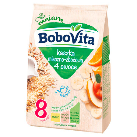 BoboVita Milch-Getreide-Brei, 4 Früchte, nach 8 Monaten, 230 g