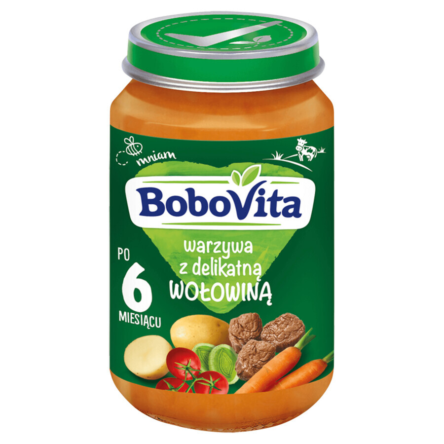 BoboVita Lunch, Gemüse mit zartem Rindfleisch, nach 6 Monaten, 190 g