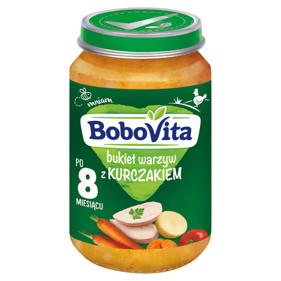 BoboVita Lunch, Gemüsebouquet mit Huhn, nach 8 Monaten, 190 g