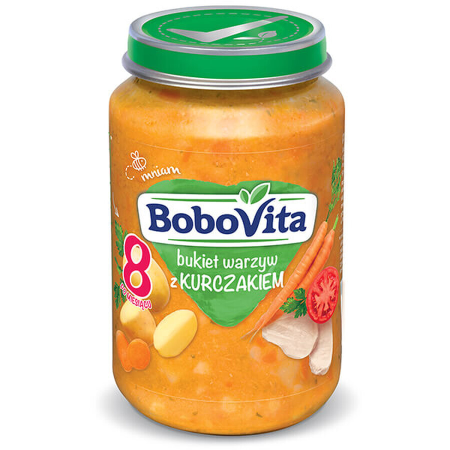 BoboVita Lunch, buchet de legume cu pui, după 8 luni, 190 g