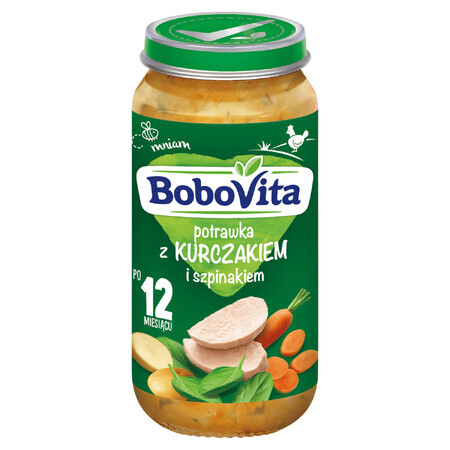 BoboVita Dinner, Gericht mit Huhn und Spinat, nach 12 Monaten, 250 g