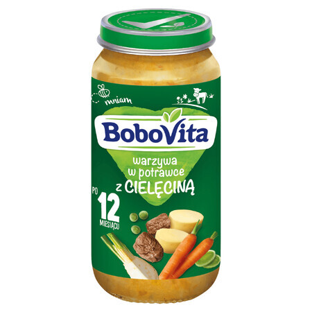 BoboVita Dinner, Gemüse in einer Schale mit Kalbfleisch, nach 12 Monaten, 250 g