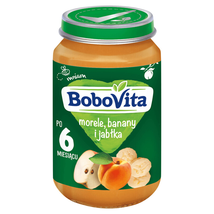 BoboVita Dessert, Aprikose, Banane und Apfel, nach 6 Monaten, 190 g