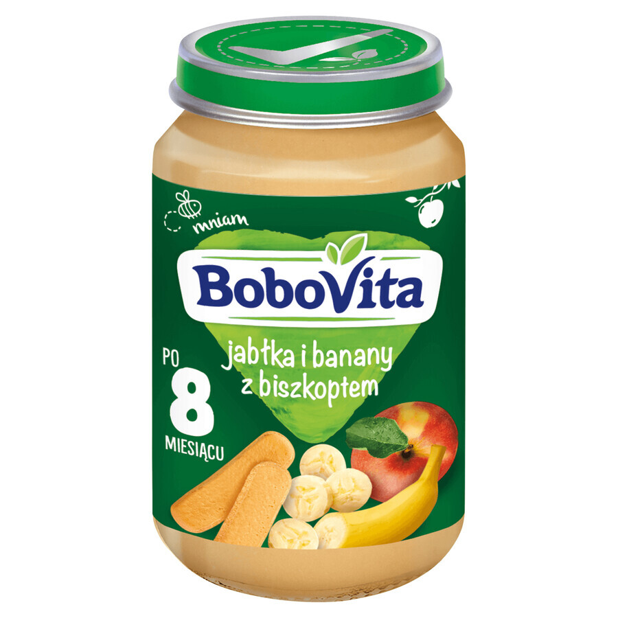 BoboVita Dessert, Apfel und Banane mit Keksen, nach 8 Monaten, 190 g