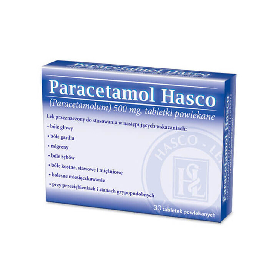 Paracetamol Hasco 500 mg, 30 tablets