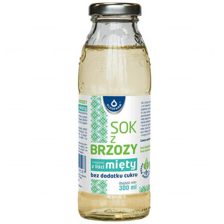 Oleofarm Suc de mesteacăn cu infuzie de frunze de mentă, fără zahăr adăugat, 300 ml