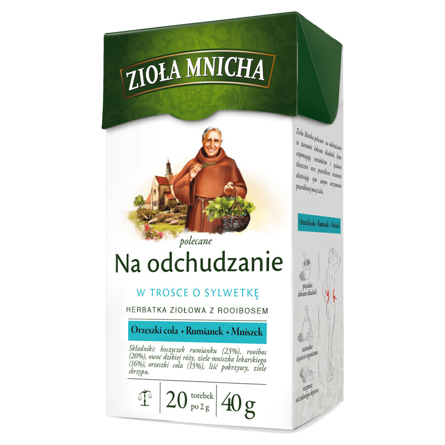 Herbapol Zioła Mnicha Na Odchudzanie, tisana con roobios, 2 g x 20 bustine