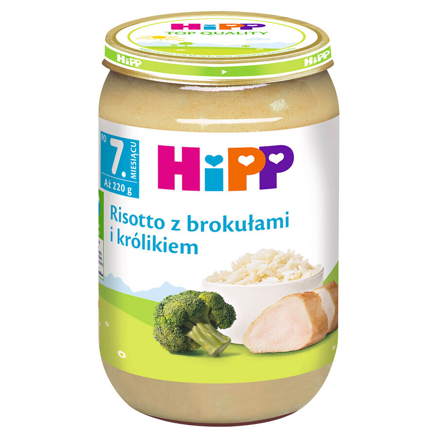 Farfurie HiPP, risotto cu broccoli și iepure, după 7 luni, 220 g