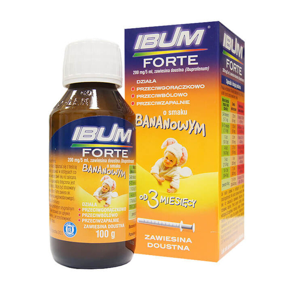 Ibum Forte 200 mg/ 5 ml, Suspension zum Einnehmen für Kinder ab 3 Monaten, Bananengeschmack, 100 g