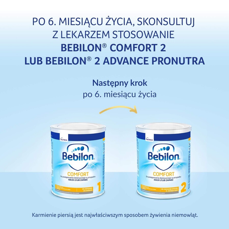 Bebilon Comfort 1, pentru sugari în caz de colici și constipație, de la naștere, 400 g