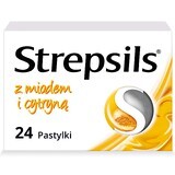 Strepsils mit Honig und Zitrone 1,2 mg + 0,6 mg, 24 harte Lutschtabletten