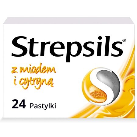 Strepsils mit Honig und Zitrone 1,2 mg + 0,6 mg, 24 harte Lutschtabletten