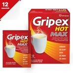 Gripex Hot Max 1000 mg + 100 mg + 12,2 mg, Pulver zum Einnehmen, 12 Beutel