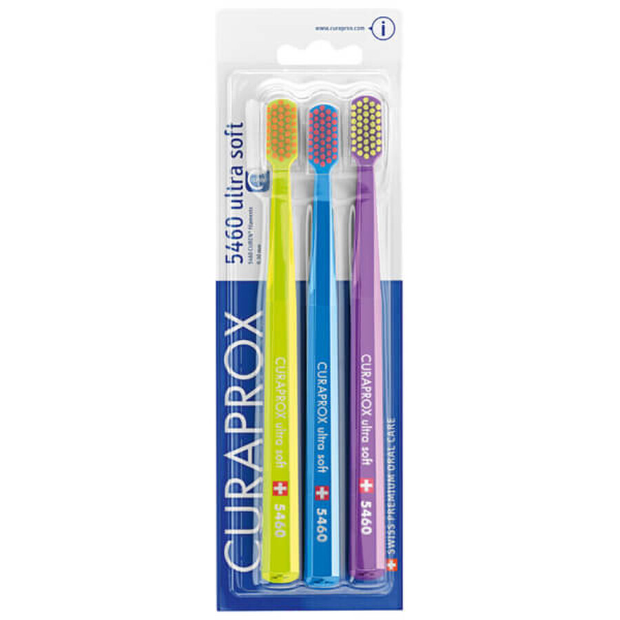 Curaprox, brosse à dents CS 5460, ultra souple, 3 pièces