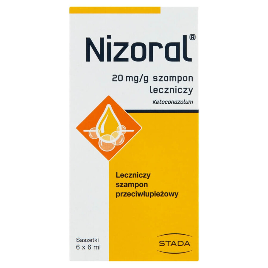 Nizoral 20 mg/g, șampon anti-mătreață, 6 ml x 6 pliculețe