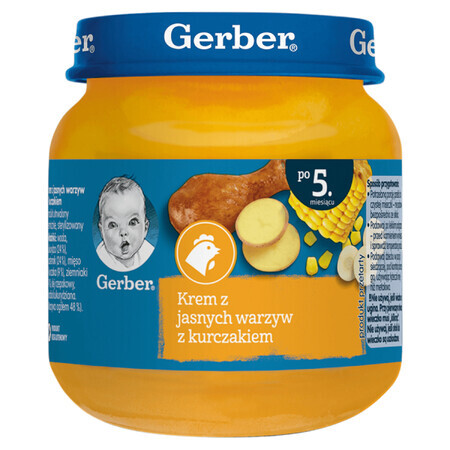 Gerber Dinner, cremă de legume ușoare cu pui, după 5 luni, 125 g