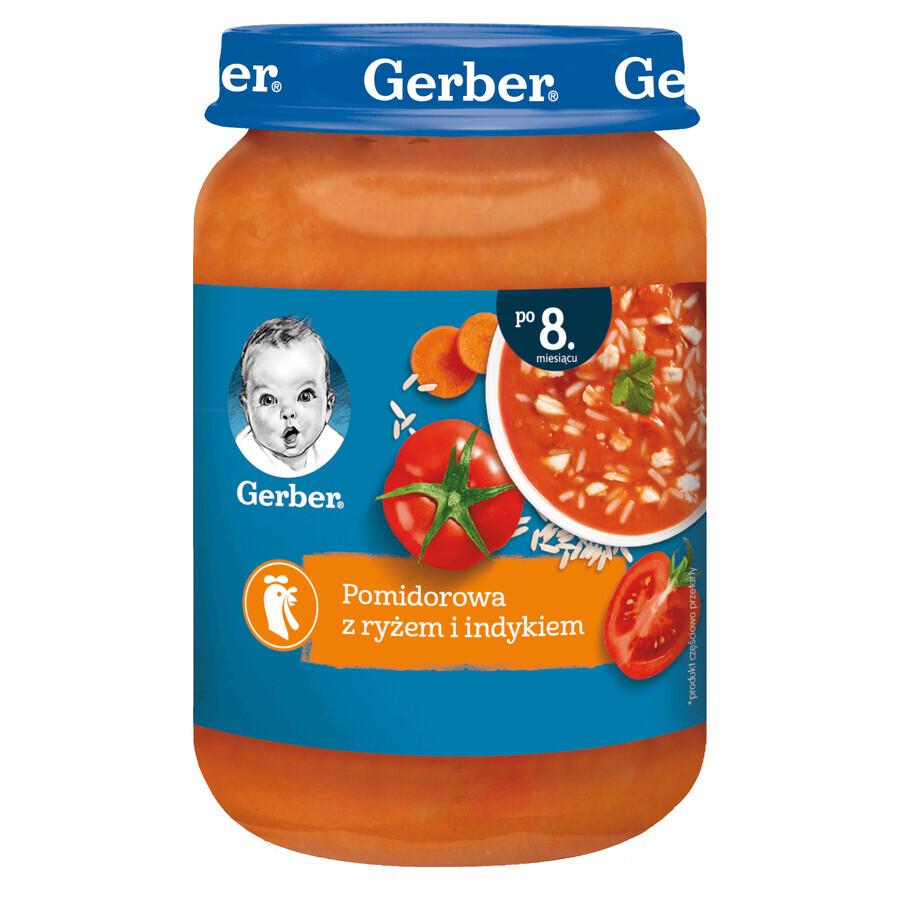 Gerber soep, tomaat met rijst en kalkoen, na 8 maanden, 190 g