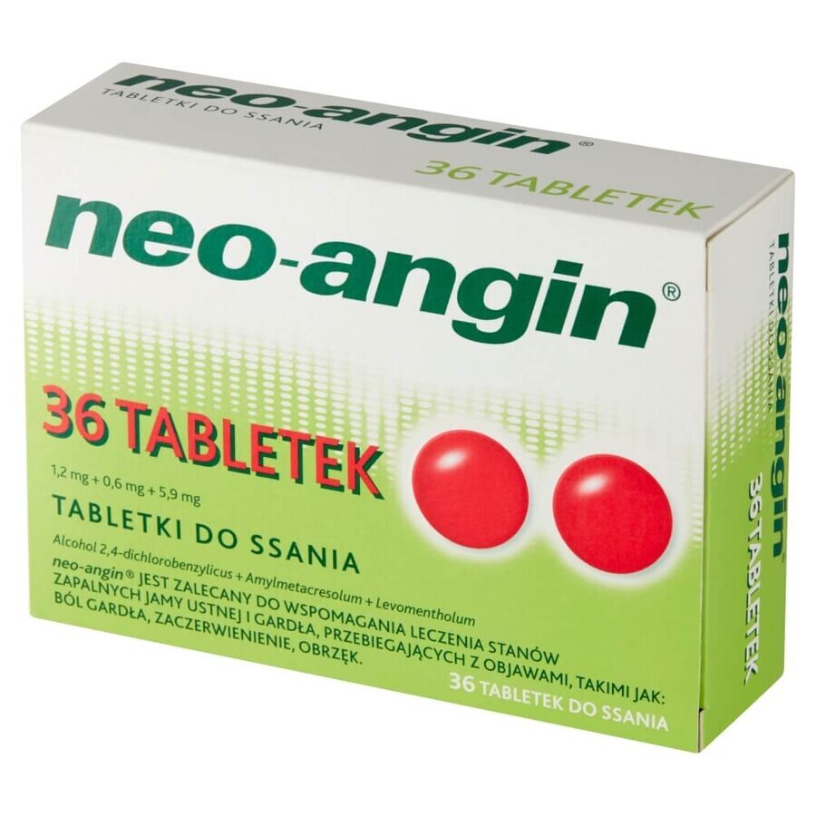 Neo-Angin 1,2 mg + 0,6 mg + 5,9 mg, 36 Lutschtabletten