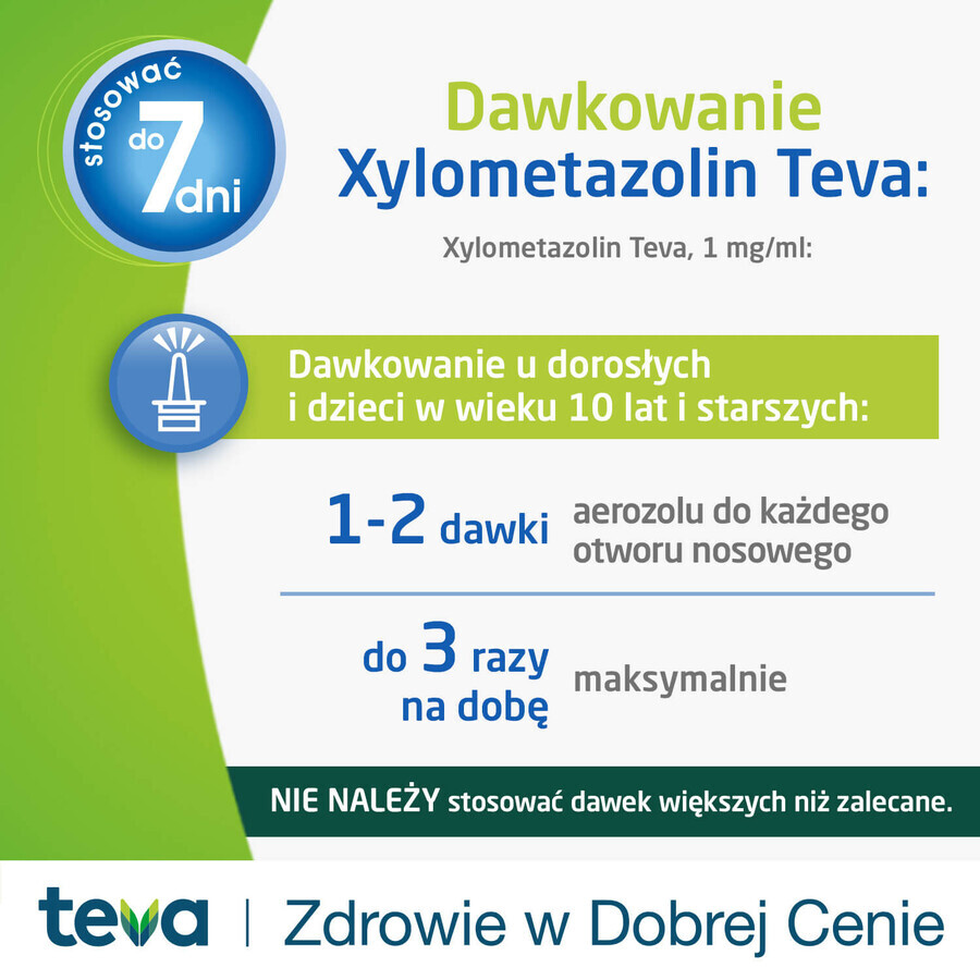 Xylometazolin Teva 1 mg/ml, Nasenspray, 10 ml