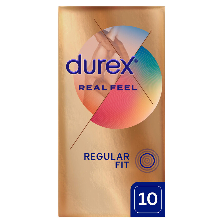 Durex Real Feel, préservatifs lisses sans latex, 10 pièces