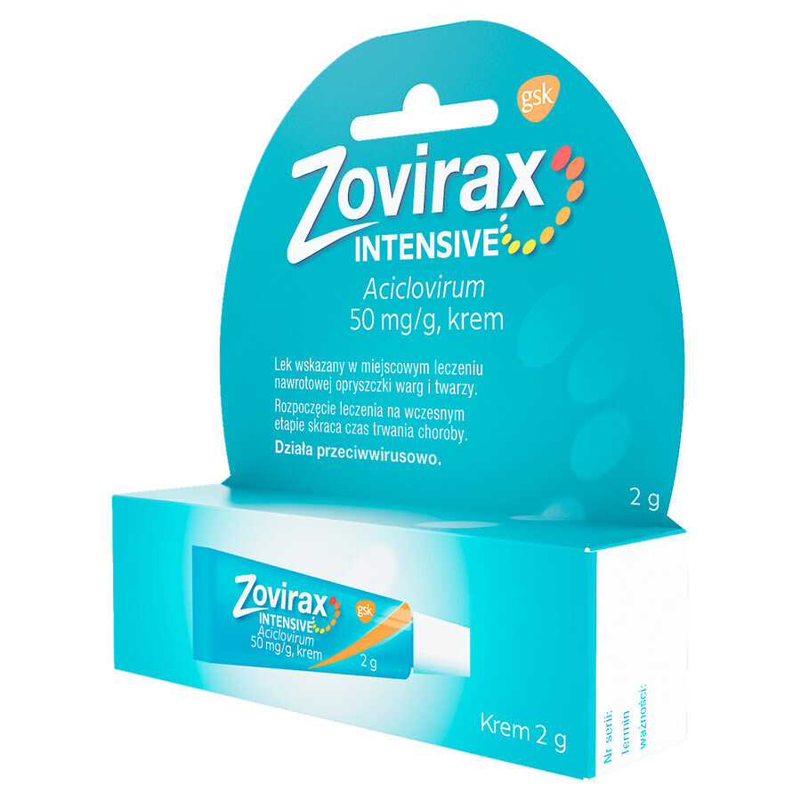 Zovirax Intensiv 50 mg/1 g, Creme, 2 g