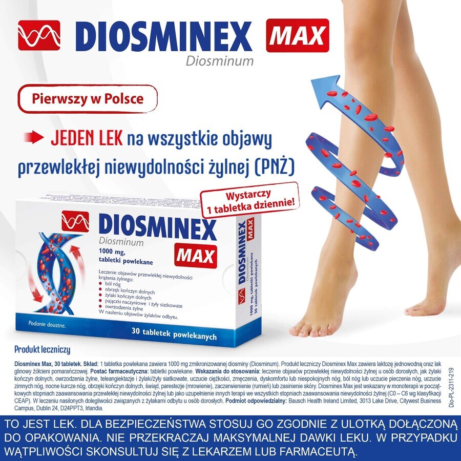 Diosminex Max 1000 mg, 30 Filmtabletten