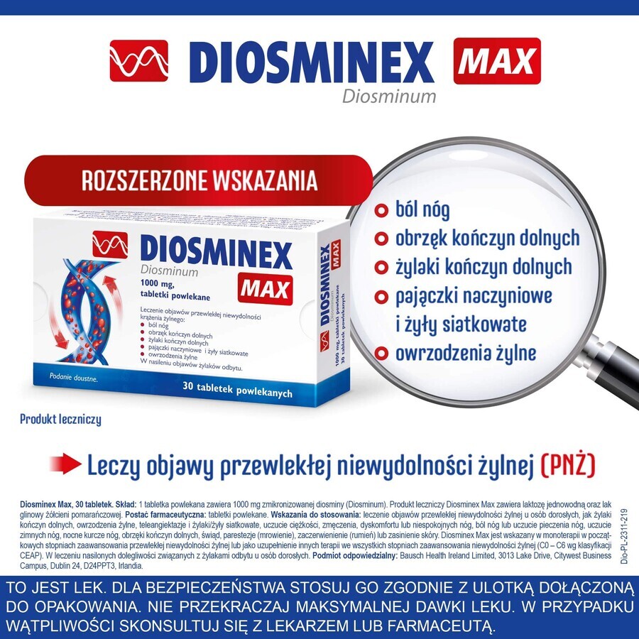 Diosminex Max 1000 mg, 30 Filmtabletten