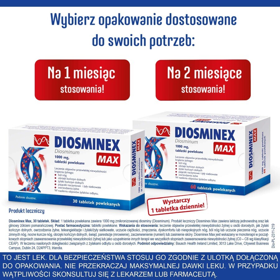 Diosminex Max 1000 mg, 30 Filmtabletten