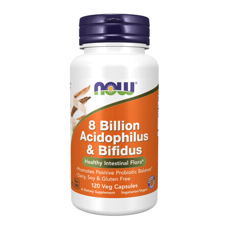 Now Foods 8 Billionen Acidophilus &amp; Bifidus, 120 Kapseln