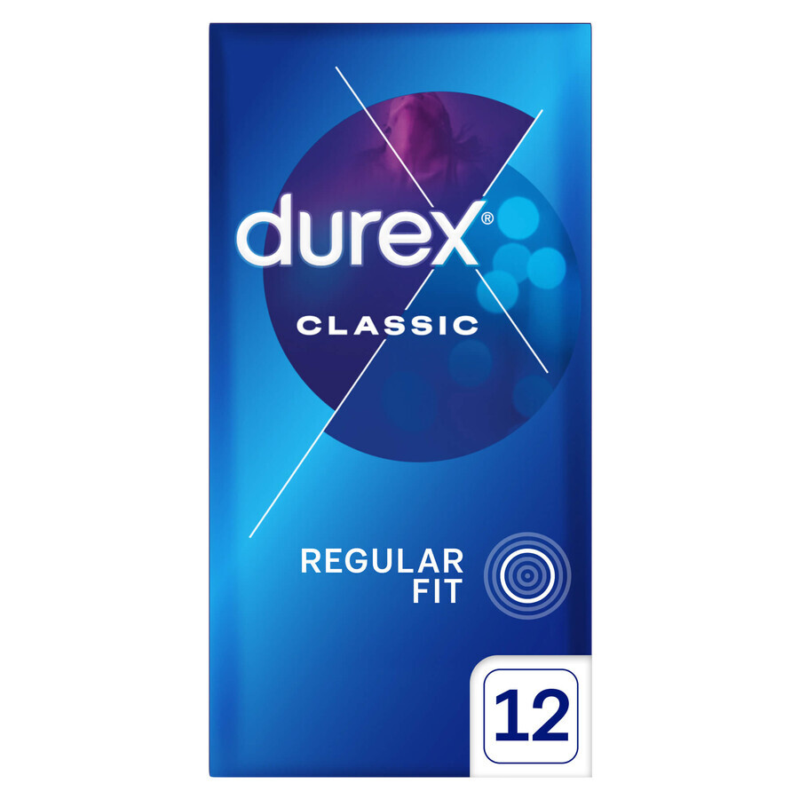 Durex Classic, glatte klassische Kondome, 12 Stück