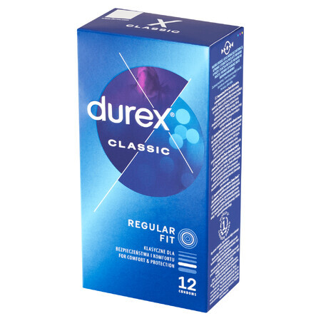 Durex Classic, glatte klassische Kondome, 12 Stück