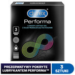 Durex Performa condoms with lubricant for prolonging intercourse, 3 pieces