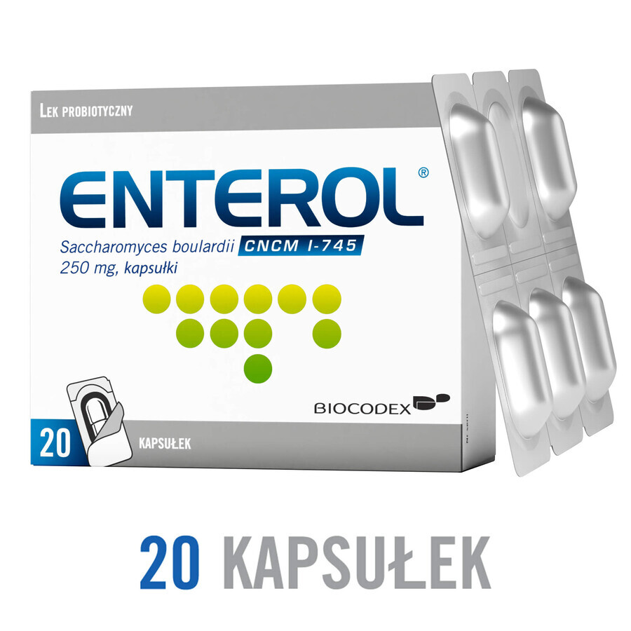 Enterol, 250 mg, 20 capsule