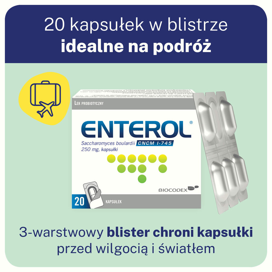 Enterol, 250 mg, 20 capsule