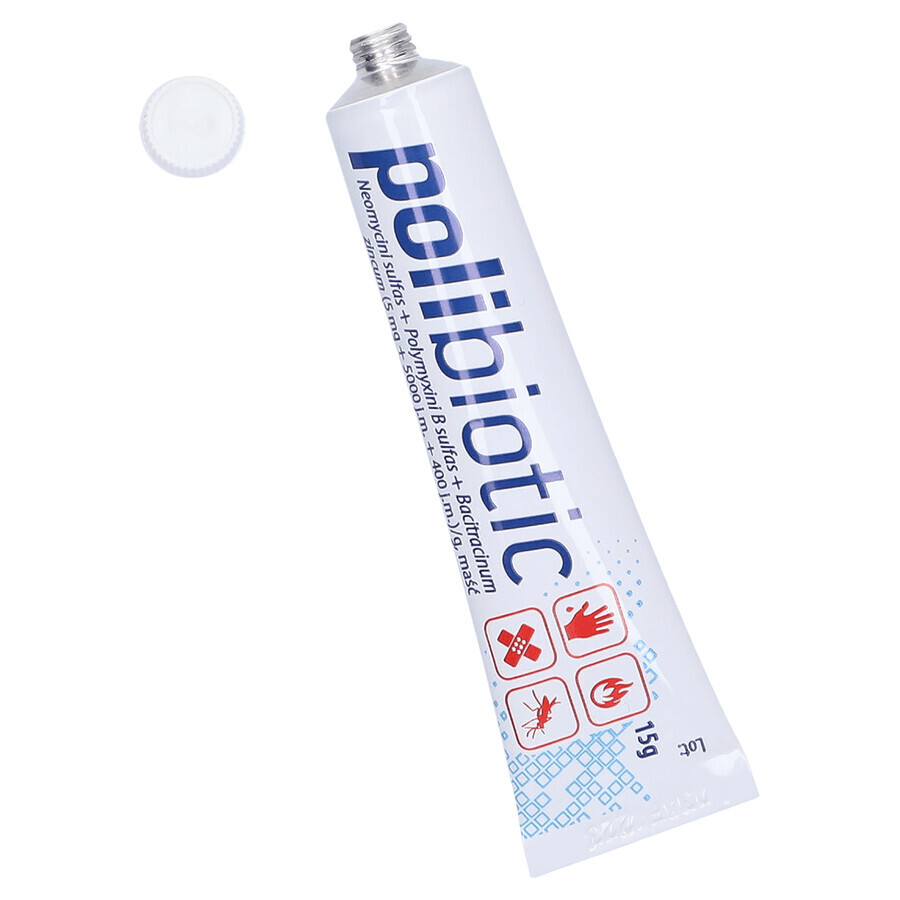 Polybiotic (5 mg + 5000 IU + 400 IU)/g, ointment, 15 g