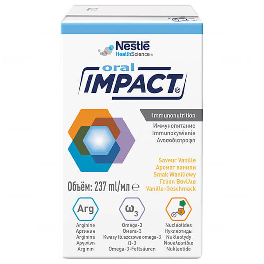 Impact Oral, preparat nutritiv, aromă de vanilie, 3 x 237 ml