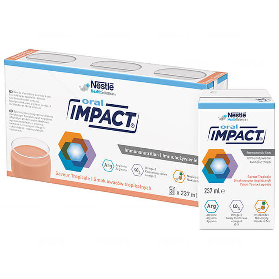 Oral Impact, nutritional preparation, tropical fruit flavor, 3 x 237 ml