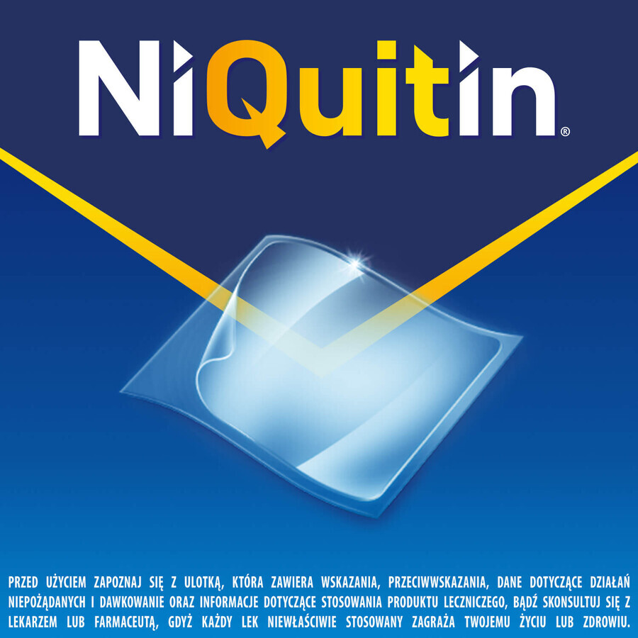 NiQuitin Transparent 14 mg/ 24h, sistema transdermico, cerotto, 7 pezzi 