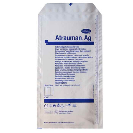 Atrauman Ag, Verband mit silberhaltiger Salbe, 10 cm x 20 cm, 1 Stück