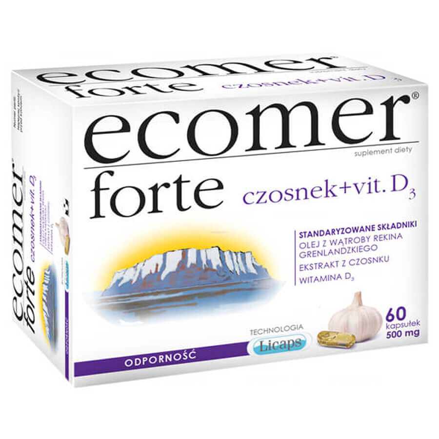 Ecomer Forte Knoblauch + Vit. D3, 60 Kapseln