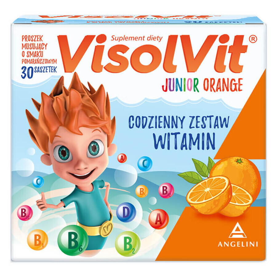 VisolVit Junior Orange, effervescent powder, orange flavor, 30 sachets