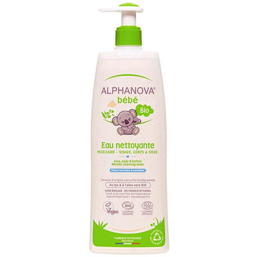 Alphanova Bebe, mizellares Waschwasser für Babys und Kinder, 500 ml