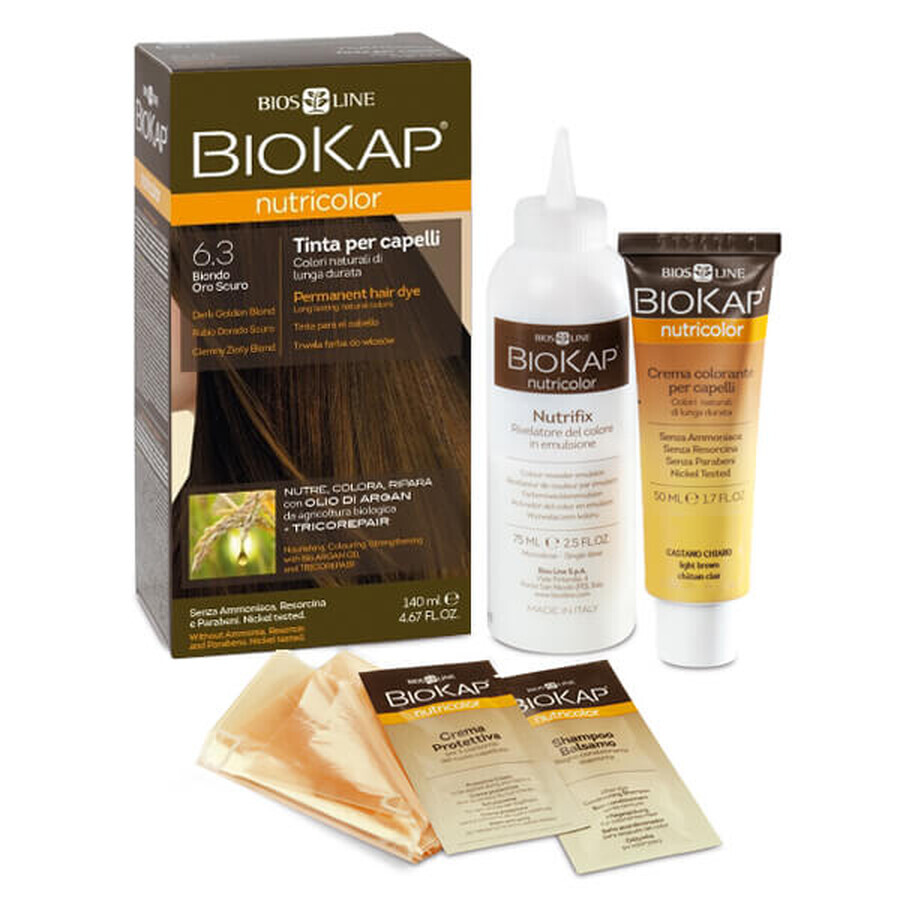 Biokap Nutricolor, hair color, 6.3 dark golden blonde, 140 ml