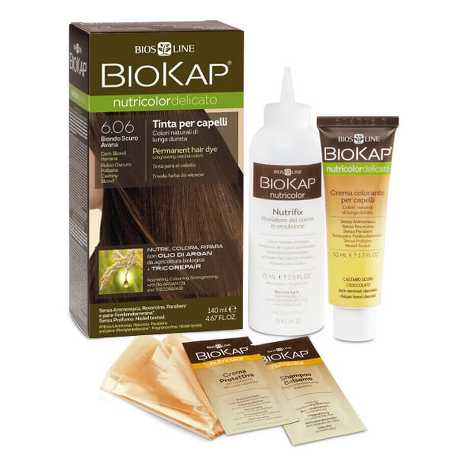 Biokap Nutricolor Delicato, haarkleur, 6.06 donkerblond, 140 ml